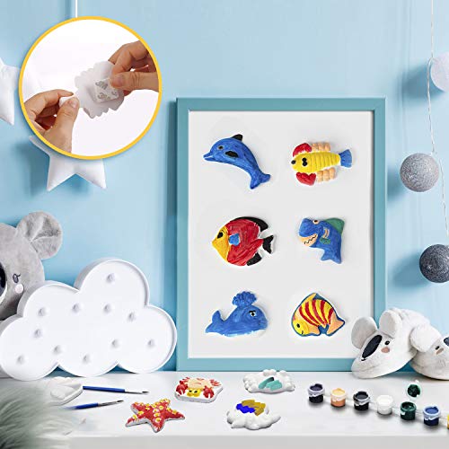 KODATEK 80 Pieces Crafts for Kids Ages 4-8, Kids Arts and Crafts Painting Kit, Paint Your Own Figurines, Kids Activities DIY Toys, Ceramics Plaster KODATEK