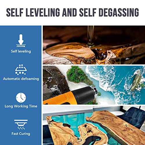 Epoxy Resin 2 Gallon - Crystal Clear Epoxy Resin Kit - Self-Leveling, High-Glossy, No Yellowing, No Bubbles Casting Resin Perfect for Crafts, Table FUHITIM