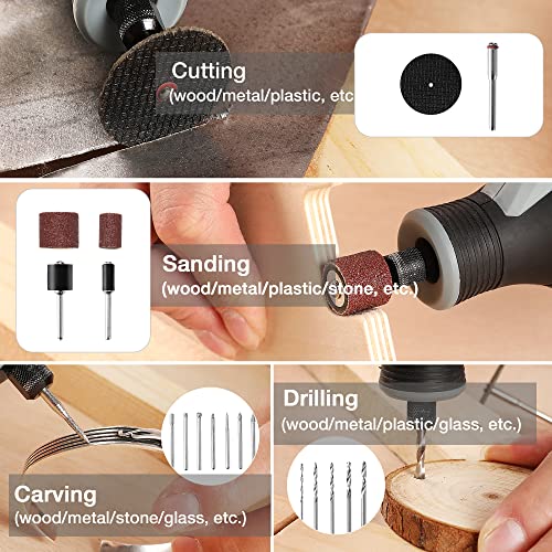 WORKPRO 306PCS Rotary Tool Accessories Kit, Fits Dremel Rotary Tool, 1/8" Shanks DIY Universal Fitment for Easy Cutting, Sanding, Grinding, Carving, WORKPRO
