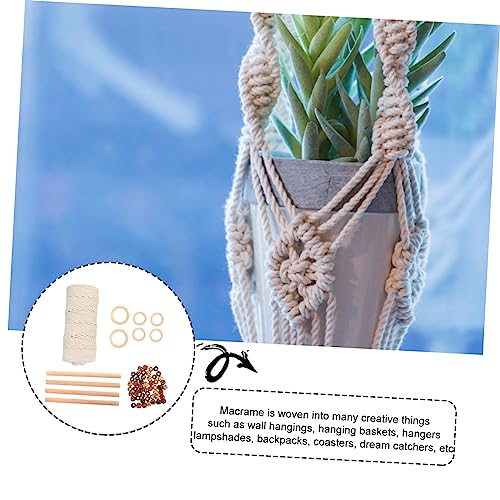 STOBOK 1 Set Tapestry DIY Accessories Macrame Kit Plant Unfinished Wood Circles Macrame Cord Making Craft Foe Adults Macrame Kits for Starter Bead STOBOK