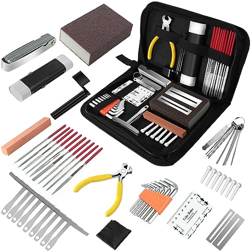 45Pcs Guitar Tool Kit, Guitar Repair Kit, Guitar Setup Kit, Luthier Tools Guitar Kit, Guitar Maintenance Kit Guitar Fret Tools, TIMDAM Guitar TIMDAM