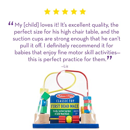 Melissa & Doug First Bead Maze - Wooden Educational Toy for Floor, High Chair, or Table - Infant Maze Toy, Bead Maze Toys For Toddlers And Babies 4.2 Melissa & Doug