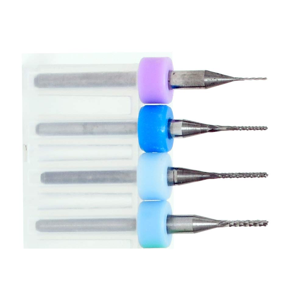 End Mill Sets, Tungsten Steel CNC Router Burrs End Milling Engraving Bits Drilling Hole Tool for PCB Circuit Board, Plastic, Fiber, Wood, Copper Knugoua