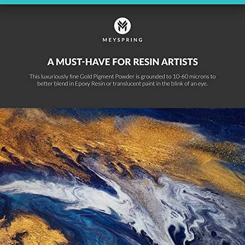 MEYSPRING Royal Gold Mica Powder for Epoxy Resin, Kintsugi Gold - Epoxy Resin Pigment - Resin Color for Kintsugi Repair Kit & Metallic Epoxy, Resin MEYSPRING