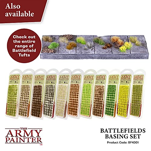 The Army Painter Battlefields Basing Set - Static Grass for Miniature Terrain Basing set - Static Grass & Free Basing Glue, Woodland Scenic Static The Army Painter