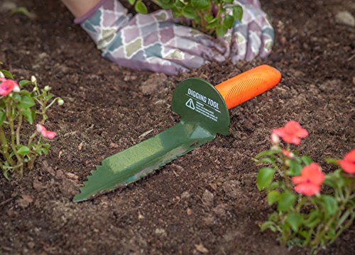 SE Prospector's Choice Dual Serrated Edge Digger Trowel for Gardening or Gold Prospecting, Includes Carrying Sheath, 12 Inch SE