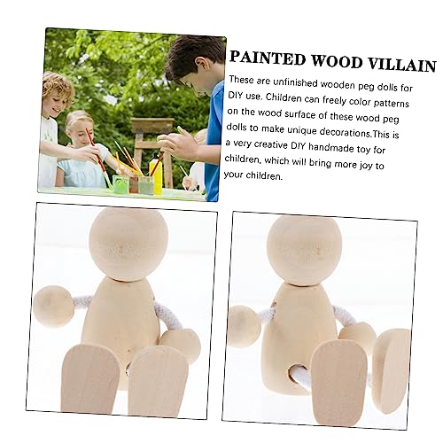 Tofficu 8 Pcs Unfinished Wooden Doll Unfinished Wooden Figurines Wooden Peg Dolls DIY Peg Dolls Unfinished Peg People Kids Mannequin Kids Toys Tofficu