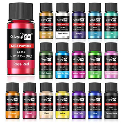 Epoxy Resin Dye-Mica Powder-18 Natural Powder Pigments-Soap Dye-Hand Soap Making Supplies-Eyeshadow and Lips Makeup Dye -Slime Pigment-Bath Bomb