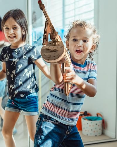 ROKR LQB01 3D Wooden Submachine Gun Puzzle Kit with Rubber Bands - 275pcs DIY Model for Adults and Teens ROKR