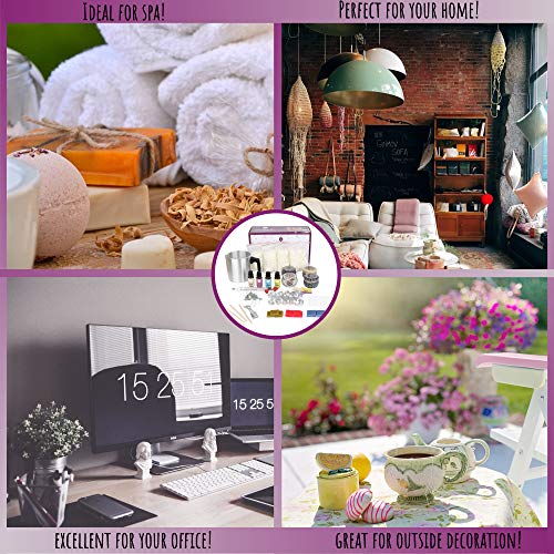 J MARK DIY Candle Making Kit for Adults – 66 Pcs Candle Making Kit with Melter, Decorative Candle Tins, Natural Soy Wax, Dye, Fragrance Oils, Cotton J MARK