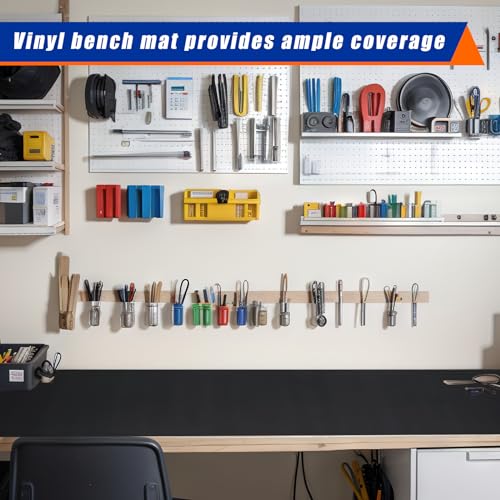Vesici 1 Roll Work Bench Mat 23.6 x 100 Inch Scratch Resistant Vinyl Floor Runner Easy to Clean Workbench Mat Pad for Garage Workbench or Table Vesici
