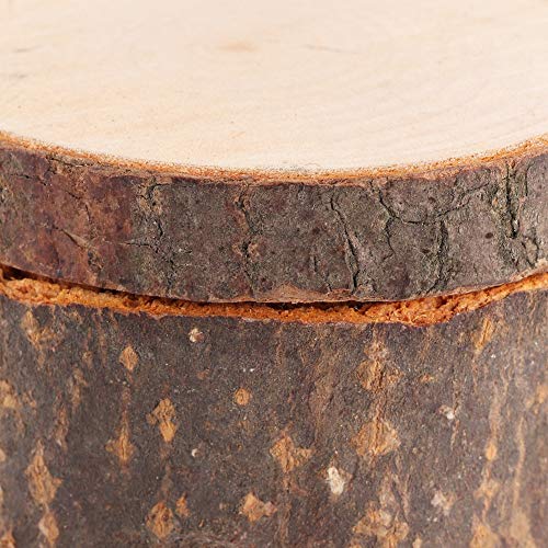 Liyeehao 3pcs/ Set Wood Wedding Ring Box Round Wooden Storage Boxes DIY Craft Jewelry Trinket Box DIY Rustic Wedding Ring Case Gift for Wedding, Liyeehao