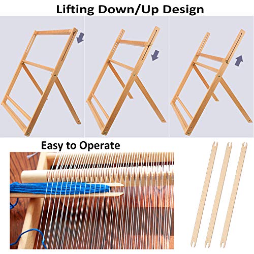WILLOWDALE 25.2"H x 19.3"W Weaving Loom with Stand Wooden Multi-Craft Weaving Loom Arts & Crafts, Extra-Large Frame, Develops Creativity Weaving WILLOWDALE