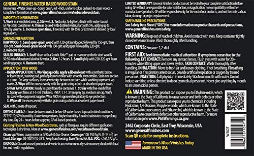 General Finishes Water Based Wood Stain, 1 Pint, Black General Finishes