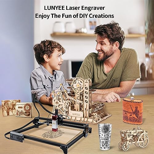 Laser Engraver Machine,5.5W Output Power Laser Cutter and Engraver Machine,12V Compressed Spot 10000mm/min,Laser Engraving Area (400×400mm) for DIY LUNYEE