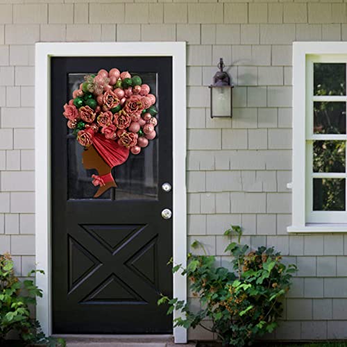 Head Silhouette Wooden Cutout Craft Template for Wreath Afro African Women Girl Queen Black Mother DIY Gifts from Daughter Son for Mom Holiday 15", MACLARONX