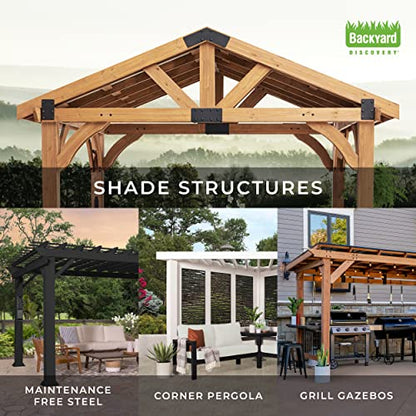 Backyard Discovery Beaumont 20x12 ft All Cedar Wood Pergola, Durable, Quality Supported Structure, Snow and Wind Supported, Rot Resistant, Backyard,