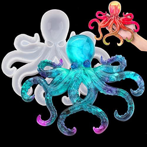 Large Octopus Resin Molds, Silicone Ornament Mold for Epoxy Casting, Animals Display Mould for DIY Resin Crafts, Wall Hanging Home Decor Halloween Wehous
