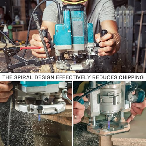 EANOSIC 5PCS Carbide Compression Router Bit Up&Down End Mills 1/8 inch Shank with 1/8 inch Cutter for CNC Mill Machine Wookwork 3D Profile Detail EANOSIC