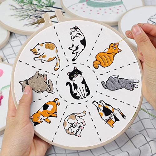 Louise Maelys Cats Embroidery Kits for Beginners with Cute Animals Pattern,Adults Starter Cross Stitch Kit DIY Needlepoint Kits Louise Maelys