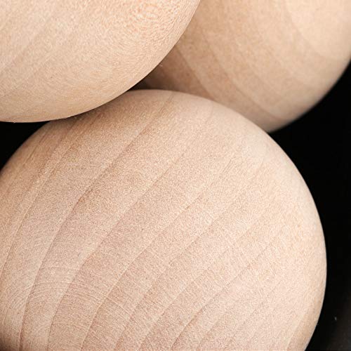 HAKZEON 45 PCS 2 Inch Wooden Round Ball, Unfinished Wood Spheres with Smooth Surface Natural Wooden Rounds for DIY, Arts, Crafts and Projects HAKZEON