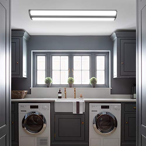 FAITHSAIL 4FT LED Wraparound Light Fixture Ceiling Mount, Ultra Slim 50W LED Garage Light Flush Mount, 4000K Neutral White, 5500 Lumens Office Light, FAITHSAIL