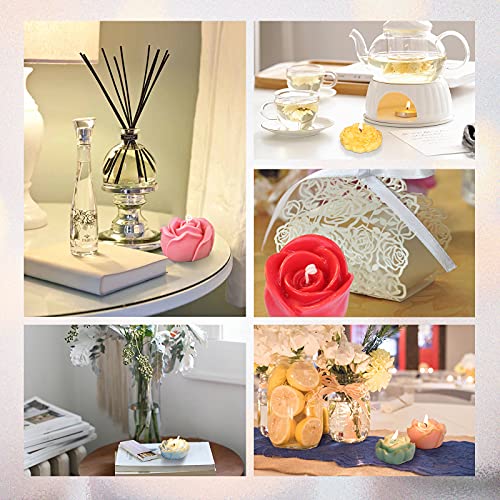 LET'S RESIN Flower Molds for Candle Making, Flower Candle Making Molds Including 6 PCS Flower Silicone Candle Mold, Silicone Molds for Soy Wax, LET'S RESIN