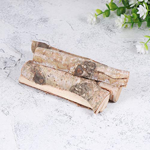 Happyyami Mini Birch Logs 8pcs Christmas Birch Logs Natural Small Wooden Sticks with Bark Unfinished Wood Log DIY Crafts for Xmas Holiday Table Happyyami