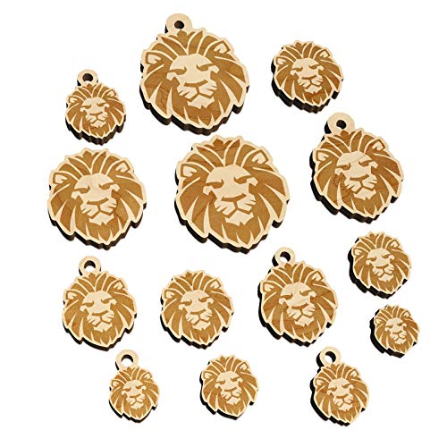 Regal Lion Head Mini Wood Shape Charms Jewelry DIY Craft - 20mm (15pcs) - with Hole Sniggle Sloth