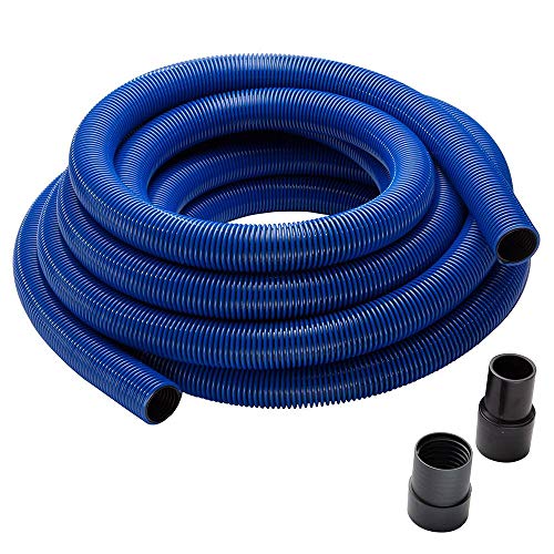 40’ Heavy-Duty Shop Vacuum Hose Dust Collector - 1-1/2” Helix Design Shop Vac Hose - Polymer Dust Collection Hose w/Swiveling Ports Prevent Twisting ROCKLER