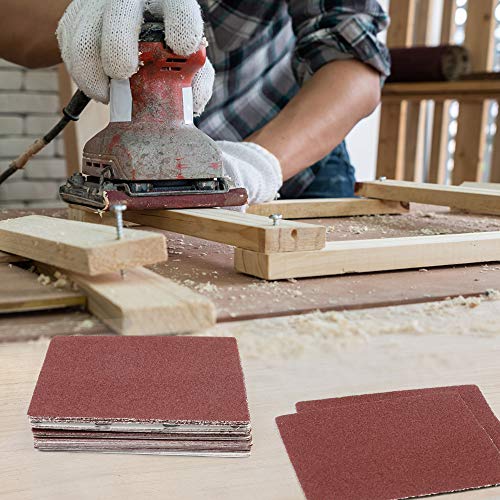 LotFancy 1/4 Sheet Sandpaper for Palm Sander, 50PCS 60 80 120 180 240 320 400 600 800 1000 Grit Sanding Sheets Assortment for Car and Wood, Plain LotFancy