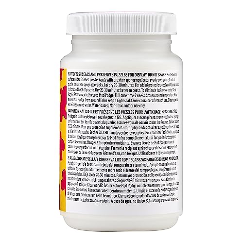 Mod Podge Puzzle Saver, Premium Matte All-in-One Glue, Sealer, and Finish, 8 fl oz, CS27589, Clear Mod Podge