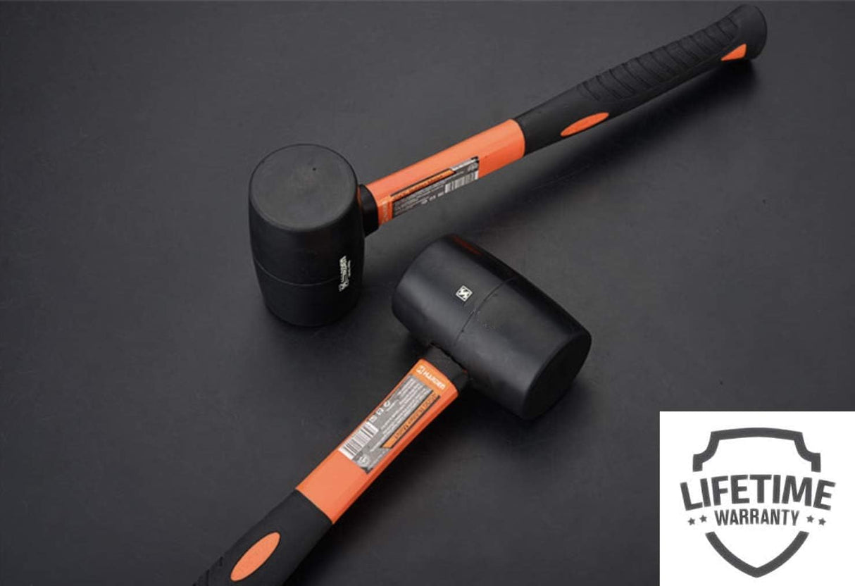 Edward Tools Rubber Mallet Hammer 16 oz - Durable Eco-friendly Rubber Hammer Head for Camping, Flooring, Tent Stakes, Woodworking, Soft Blow Tasks Edward Tools