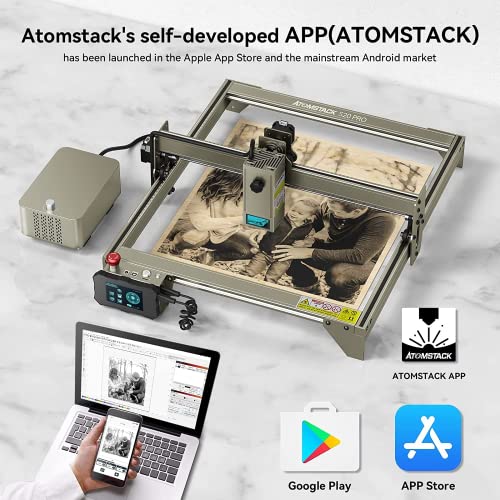 S20 PRO Laser Engraver Machine for ATOMSTACK,130W Laser Engraving Cutting Machine Air Assist Kits, 20W Output Power 0.08 * 0.1mm Compressed Spot, aliencell