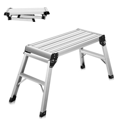 ERGOMASTER Work Platform Bench 30 * 12 Inches Aluminum Drywall Safe CE Approved of Capacity 330 LBS Heavy Duty Portable Bench Folding Ladders Stool