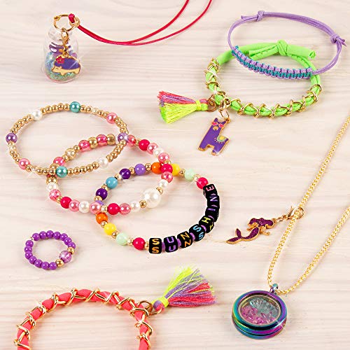Make it Real - Mega Jewelry Studio - DIY Bead Necklace and Bracelet Making Kit for Tween Girls - Arts and Crafts Kit with Beads and Charms for Unique Make It Real
