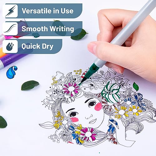 Mr. Pen- Dual Tip Brush Pens, 12 Colors, Art Markers for Kids Adults Coloring Mr. Pen