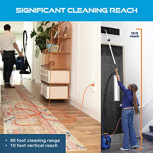 Powr-Flite Newton Compact Vacuum Cleaner Canister with HEPA Filtration, Portable Vacuum for Hardwood Floors and Rugs, PV610-Q10-U Powr-Flite