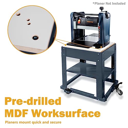POWERTEC UT1008 Planer Stand with Wheels, 23-1/16" x 20-1/8" x 29.5" Melamine MDF Table Top, Multi-Purpose Storage Mobile Base for Woodworking POWERTEC