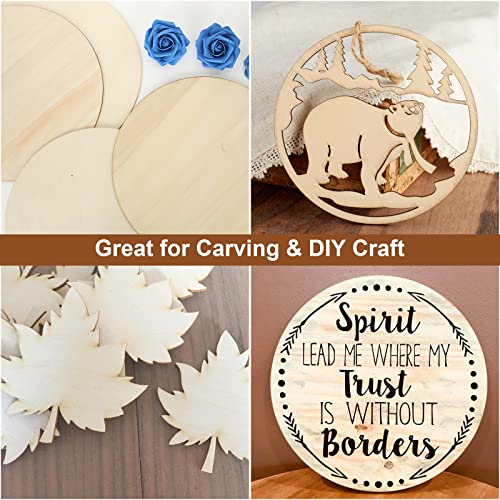 CYEAH 20 PCS Round Wood Circles for Crafts, 10 Inch Unfinished Wooden Circles Wood Rounds Wood Plaque for Making Craft, Home Decor, Wood Burning CYEAH