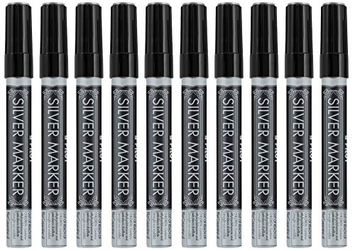 Pilot Silver Metallic Permanent Paint Marker, Extra Fine Point, 10-PACK(41600) PILOT