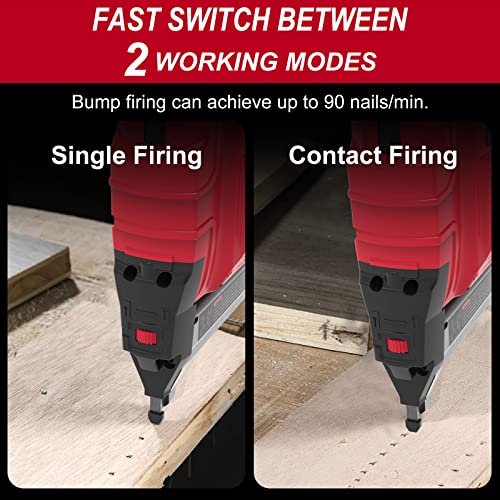 PowerSmart 20V Cordless Brad Nailer Kit, 18 Gauge Nail Gun, 2 in 1 Nail/Staple Gun with 4.0Ah Lithium-Ion Battery and Fast Charger, 18GA Nails PowerSmart