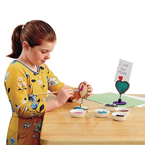Colorations® Wooden Bobble Heart Note & Photo Holders, Set of 12, Craft for Kids & Fun Home Activities,Keepsake or Give a Personalize Gift, Create Colorations