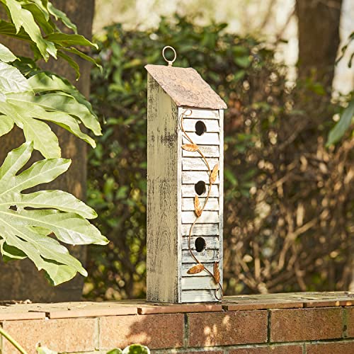 Glitzhome Wooden Three-Tier Hanging Distressed Garden Bird Houses for Outside 18" H glitzhome