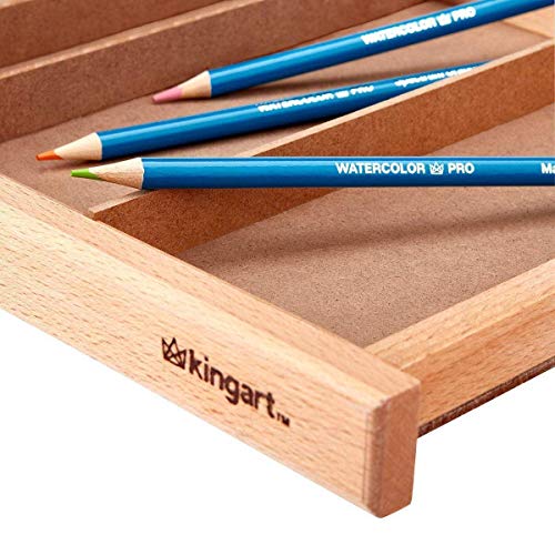 KINGART 723N Wood 6-Drawer Artist SUPPLY STORAGE BOX, 15-3/4” W x 10” D x 6-1/2” H, Natural Finish, Storage for Art Materials including Paint Tubes, KINGART