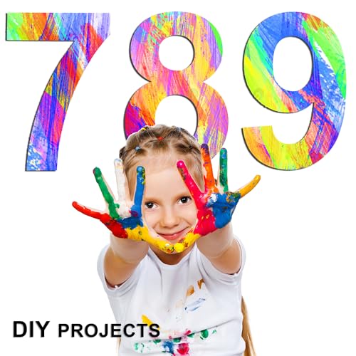 17 Inch Large Wooden Number 7, 1/4 Inch Thick Unfinished Blank Wood Number Slice Sign Board for Wall Decor, Craft, DIY Project, Birthday Wedding HILAZA