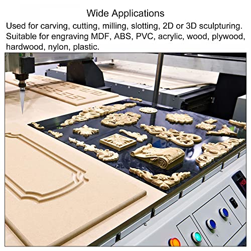 uxcell Wood Engraving Router Bit, 1/8" 3.175mm Shank 0.1mm Tip 10 Degree Solid Carbide CNC 3D Milling Cutter, for Carving Acrylic PVC MDF Plastic, uxcell