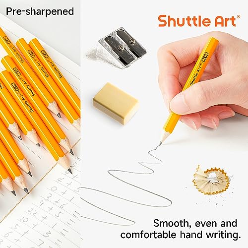 Shuttle Art #2 HB Golf Pencils and Erasers Bundle, Set of 900 Pack Bulk Golf Pencils + 120 Pack Pink Erasers Bulk - WoodArtSupply