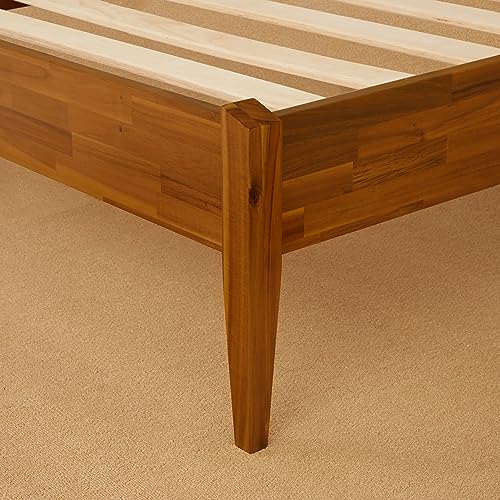 Bme Dinkee Solid Wood King Bed Frame - 15 Inch Modern Minimalist Design with Wood Slat Support Bme
