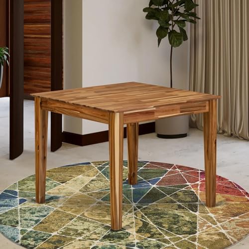 East West Furniture Oxford Square Dining Table for Small Spaces, 36x36 Inch, Natural East West Furniture